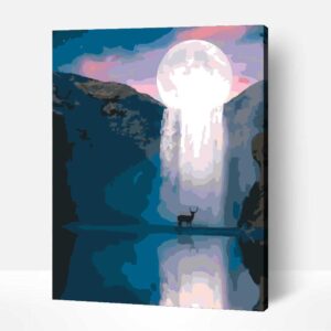 Holdfényben szarvas kifestő