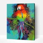 Színes papagáj állatos számfestő