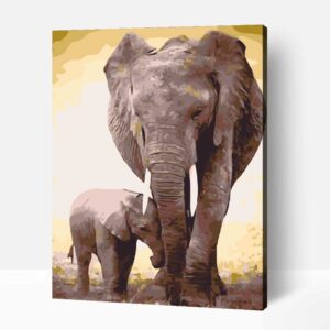 Elefánt kölyök számfestő