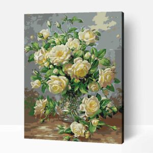 Pompás fehér rózsacsokor