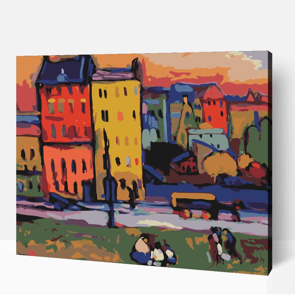 Házak Münchenben - Wassily Kandinsky 1908 1 Házak Münchenben - Wassily Kandinsky 1908