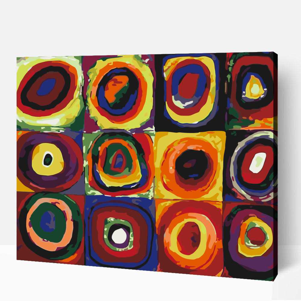 Szintanulmány négyzetek koncentrikus körökkel - Wassily Kandinsky