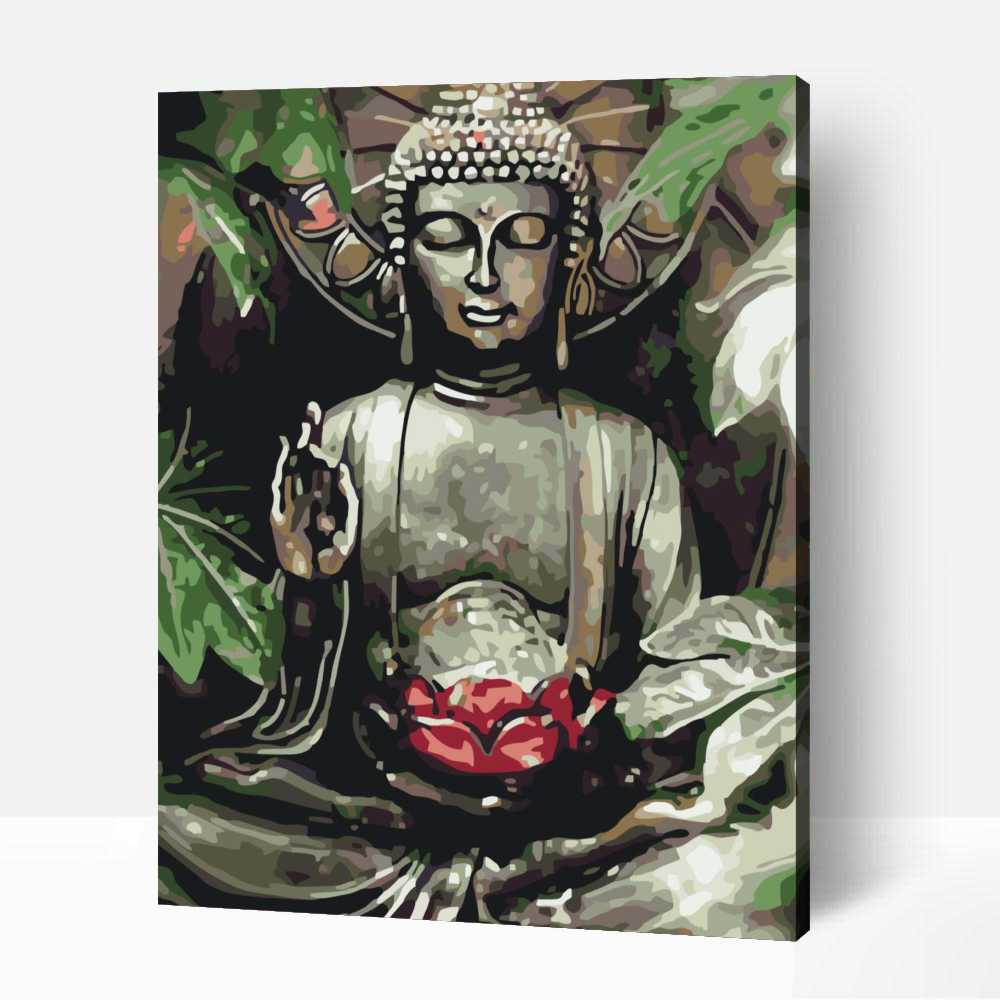 Buddha-lotuszviraggal-festede-szamfesto