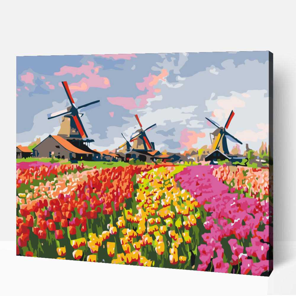 Varazslatos-tulipanmezo-festede-szamfesto Varázslatos tulipánmező számozott kifestő 🎨 - Image 1