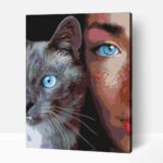 Macska szempár számfestő