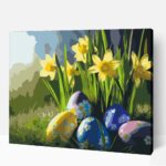 Tojás a virágok alatt számfestő