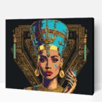 Szigorú tekintetű nefertiti számfestő