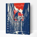 Absztrakt Santa Maria del Fiore számfestő