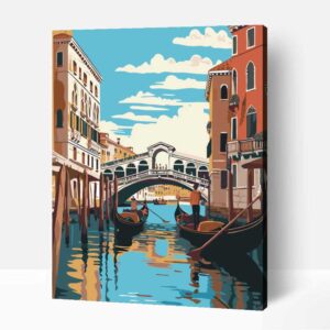 Gondolázás velencében számfestő