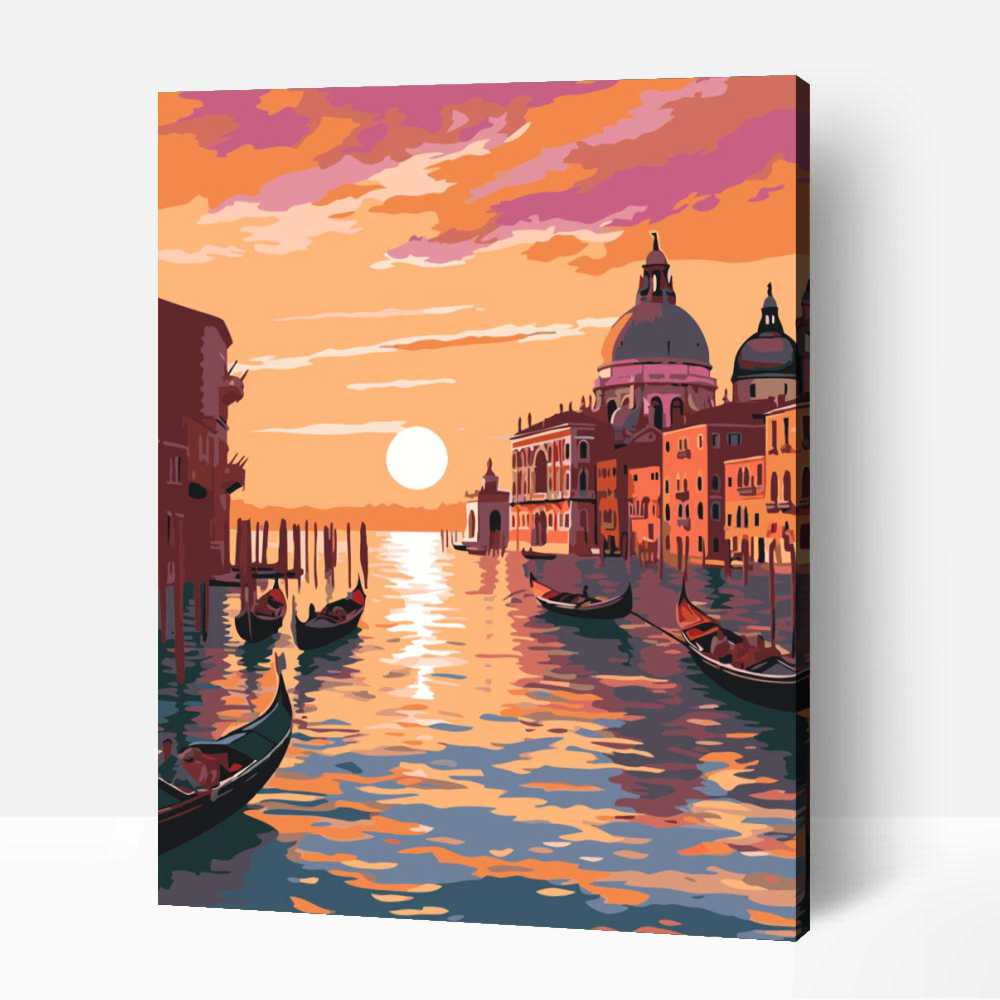 Hajózás a naplemetében számfestő 1 Hajózás a naplemetében számfestő