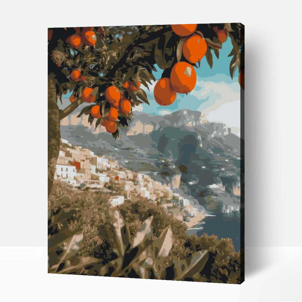 Mediterrán táj számfestő 1 Mediterrán táj számfestő