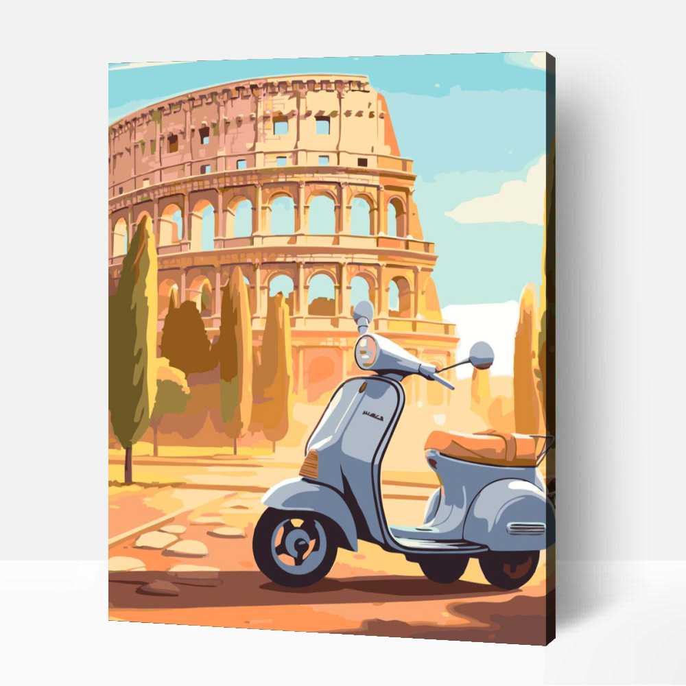 Motorozás a colosseumnál számfestő 1 Motorozás a colosseumnál számfestő