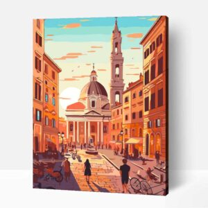 Piazza navona római hangulat számfestő