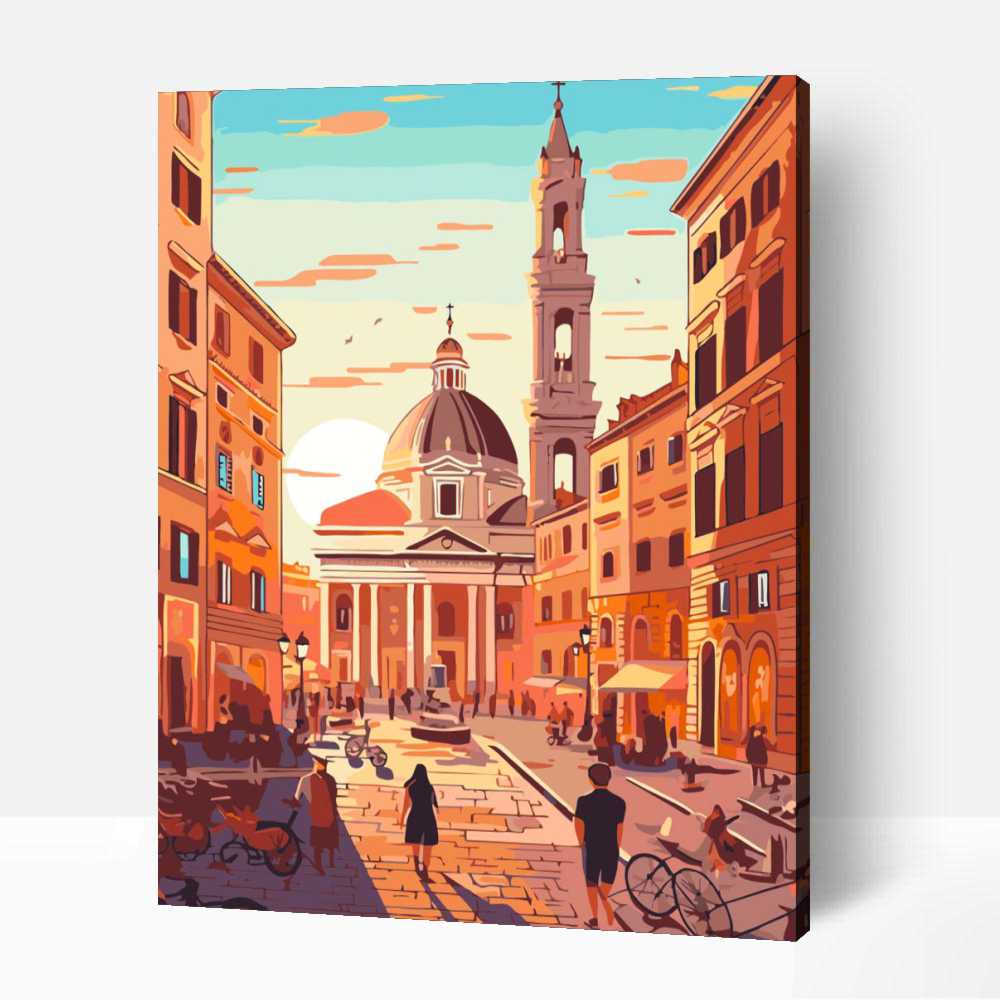Piazza navona római hangulat számfestő 1 Piazza navona római hangulat számfestő