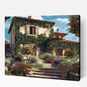 Toscan stílusú ház számfestő