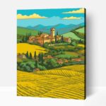Umbria Olaszrszzág zöld szíve számfestő