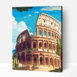 Virágzó colosseum számfestő