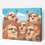 absztrakt Mt Rushmore számfestő