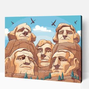 absztrakt Mt Rushmore számfestő