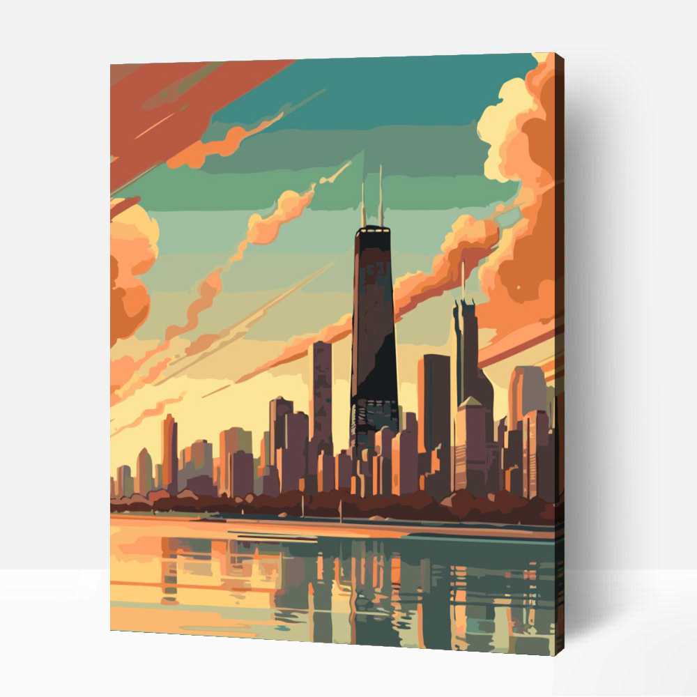 Chicago Michigan szigetéről számfestő 1 Chicago Michigan szigetéről számfestő