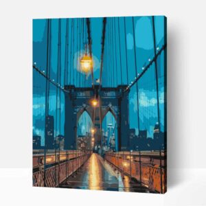Éjszakai fények Brooklyn híd számfestő