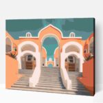 Santorini építészet számfestő