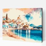 Santorini festmény számfestő