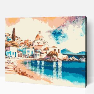 Santorini festmény számfestő