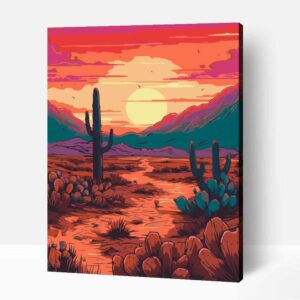 Sivatagos vidék arizona számfestő