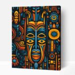 Absztrakt törzsi maszk számfestő