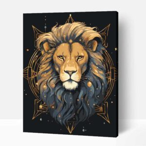 Büszke oroszlán számfestő