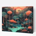 Erdei élet számfestő