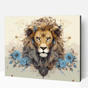 Kéklő oroszlán  számfestő