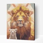 Oroszlán család számfestő