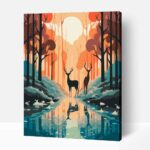 Páros vándorlás az erdőben  számfestő