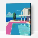 Pihenés a medencénél számfestő