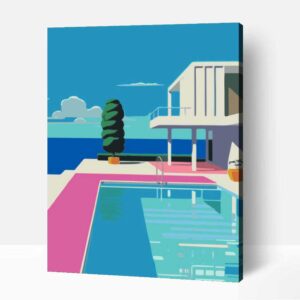 Pihenés a medencénél számfestő