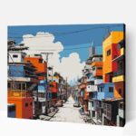 Színes afrikai város számfestő