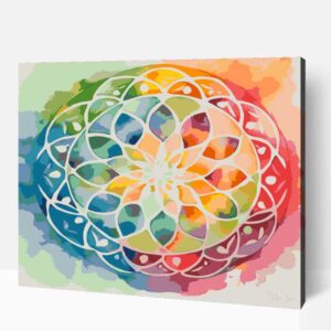 Színes festői mandala2 számfestő