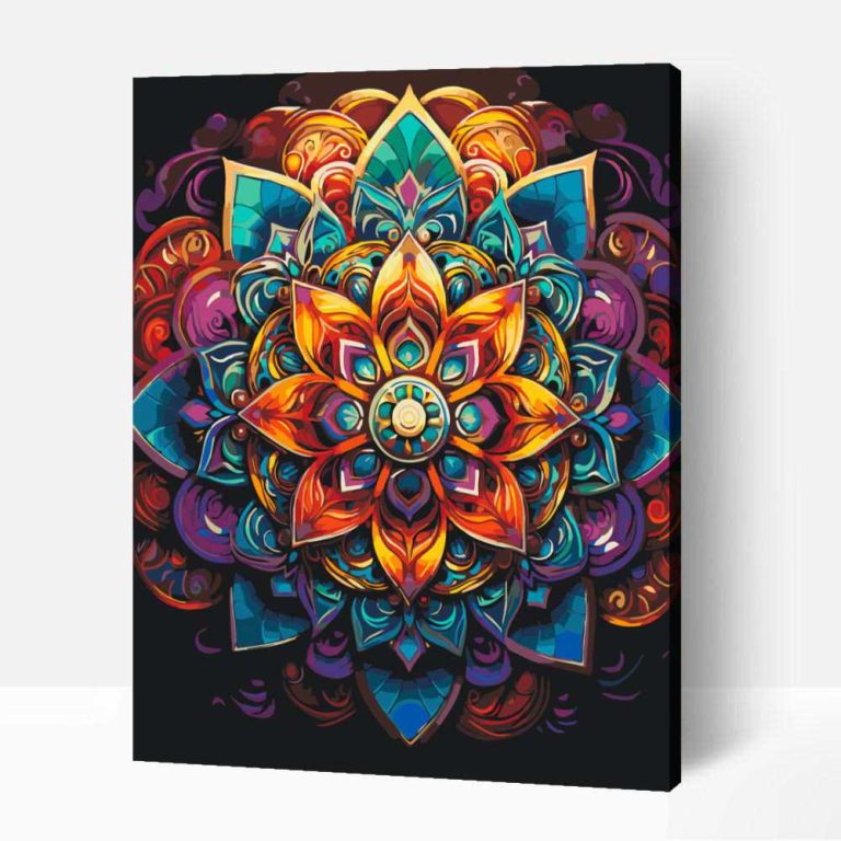 Többszintes mandala számfestő