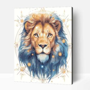 Univerzum díszített oroszlán számfestő