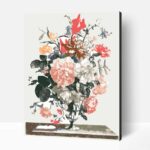 Johan Teyler virágok egy üvegvázában számfestő