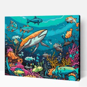 Színes vízalatti világ számfestő