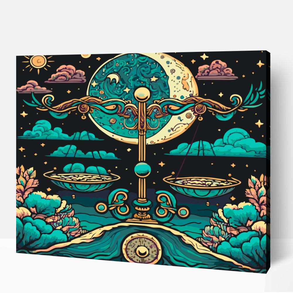 Absztrakt mérleg számfestő 1 Absztrakt mérleg számfestő