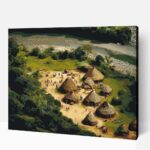 Ősi perui falu számfestő