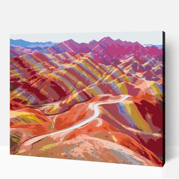 Színes hegyek Rainbow Mountain-Vinicunca számfestő