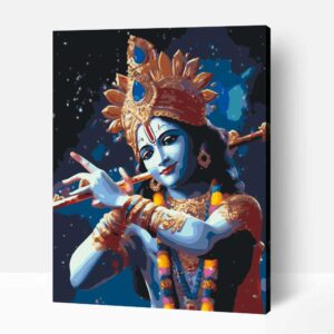 Tündöklő Krishna isten számfestő