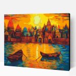 Varanasi van gogh stílusban számfestő