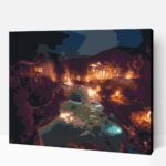 Éjszakai fürdőzés számfestő