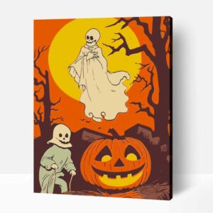 Halloween szellemek számfestő